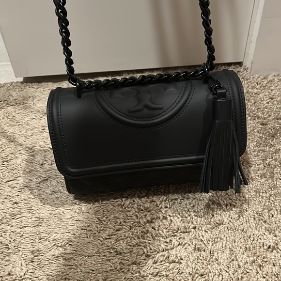 Tory Burch Small Fleming Matte Black- used once! - Picture 3 of 5